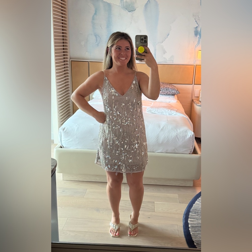 ASOS Silver Sequin Mini Dress